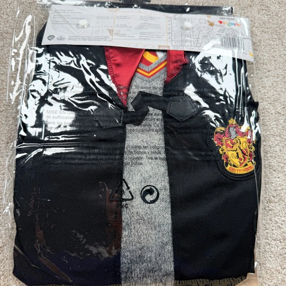 Harry Potter Kids Costume Gryffindor Robe with Shirt Front Disguise Size S 4-6 - Picture 3 of 9